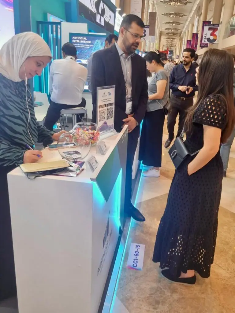 Ali Jafri VP Business Line UAE talking to visitors